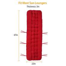 67x22in Chaise Lounger Chair Cushion Tufted Soft Rocking Seat Deck Pad Outdoor - As Pic - View 5