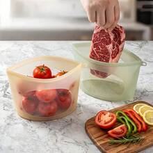 500ml/1000ml/2000ml/3000ml Leak-Proof Silicone Seal Freezer Bags, Reusable Silicone Food Storage Bags - Multicolor - View 5