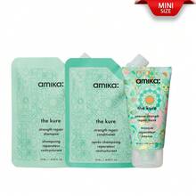 Amika The Kure Intense Strength Repair 3 PiecesTravel Set, Shampoo 35ml, Conditioner 35ml, Mask 50ml - 3-piece Set - View 1