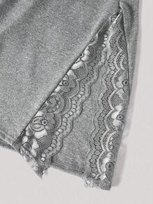 2 Pieces Of Lace Bow Decoration Romantic Side Camisole Vest Pajamas - XL - View 11