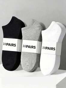 5/10/15/20 Pairs Unisex Invisible Socks, Casual Thin Boat Socks For Summer, Slightly Smaller Fit - Multicolor - View 28