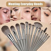 14pcs Makeup Brush Set, Soft & Fluffy, Includes Foundation, Eyeshadow, Blush Brushes, Suitable For Beginners And Professionals. Set Includes Makeup Brushes, Makeup Kit, Full Makeup Tools, Makeup Brush Set, Makeup Gift Box - Silver - View 6