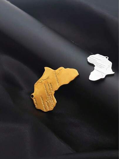 1件复古多元素非洲大陆吊坠项链配饰，适合日常佩戴/送礼/节日佩戴