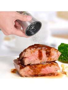 Tall Pepper Grinder Or Pepper Mill, Manual Salt Grinder Refillable With Adjustable Coarseness, Black Pepper Grinder Made Of Stainless Steel, Himalayan Salt And Sea Salt Grinder - 黑色 - 查看 7
