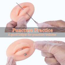 2pcs 3D Silicone Lip Tattoo Practice Skin, Reusable, For Lip Tattoo Practice - Apricot - View 5