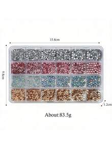 24pcs Colorful Nail Art Decorations, Flat Asymmetrical Rhinestones, Resin Rhinestones, Nail Jewelry Accessories Nails - Multicolor - View 5