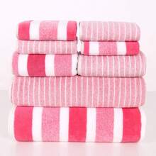 8pcs Towel Set, Striped Soft Home Bathroom Bath Face Towels, Quick Drying - Multicolor - View 4