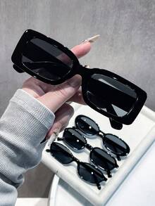 Bộ 4 chiếc kính thời trang nữ mùa hè, kiểu dáng Y2K, chống tia UV, thích hợp cho bãi biển, du lịch, tiệc tùng, làm quà tặng, phối đồ hàng ngày. - màu đen - Xem 10