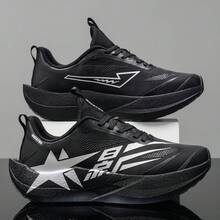 Giày chạy bộ lưới thoáng khí dành cho nam, giày thể thao chạy marathon nhẹ, giảm sốc, giày casual chống trượt ngoài trời cho phòng tập thể dục, yoga, du lịch, đi bộ, giày cầu lông, tennis đế mềm thoải mái. - màu đen - Xem 18