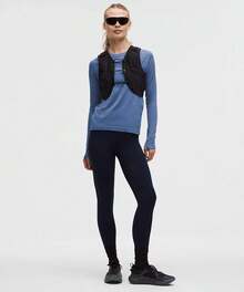 Lululemon Rest Less Variegated Ribbed Pullover Women's Clothes Long Sleeve Shirts - Rib Brilliant Blue - View 2