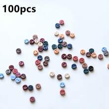 50/100顆混尺寸超小樹脂鈕扣 0.3cm/0.12Inch 與 2cm/0.787Inch 圓形復古鈕扣 海軍藍 紅色 棕色 藍色 綠色 紫色 黑色 粉色 橘色 天藍色 仿藍寶石藍 酒紅色 微型手工鈕扣 適用於娃娃衣飾與微縮手工藝 - Mixed Random Color - 查看 14