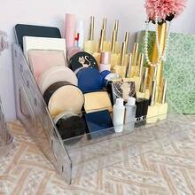 多层化妆品展示架，稳固的三杆侧架设计，浴室收纳架 - 透明 - 查看 7