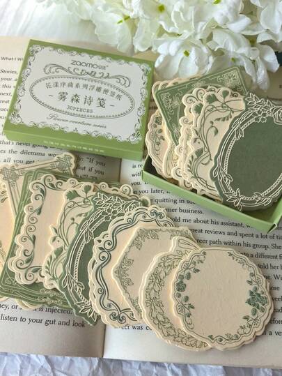 30pcs/Box Minimalist Creative Embossed Memo Pad, DIY Decoration Craft Material, Holiday Gift, Personalized Planner Sticker, Back To School Essential Stationery