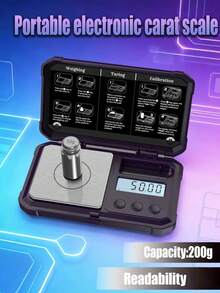 [New Hot Selling Item] Portable Pocket Scale. Maximum Weighing Capacity 200 Grams. High-Definition Digital Display. Suitable For Weighing Gold Jewelry, Gemstones, And Ounces. Available In Multiple Colors. Batteries Not Included. - Multicolor - View 7