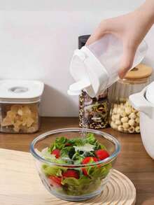 1个厨房调味料糖盐罐，双层盖调味罐，定量调味瓶，密封罐，防潮储存调味料罐 - 彩色 - 查看 3