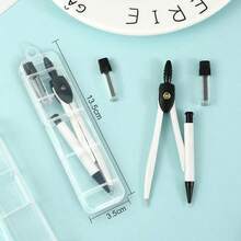 Bộ dụng cụ vẽ hình học 8 món, bao gồm 4 món: thước kẻ, compa, bút chì, tẩy, gọt bút chì. Bộ văn phòng phẩm lý tưởng cho trường học, học sinh và trẻ em trong mùa tựu trường. - Bộ - Xem 6