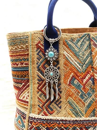 Móc khóa phong cách Bohemian – Phụ kiện Boho thủ công đính hạt dành cho nữ – Mặt dây chuyền lấy cảm hứng từ phong cách Bohemian để trang trí túi xách, ba lô và chìa khóa – Phong cách lễ hội phóng khoáng