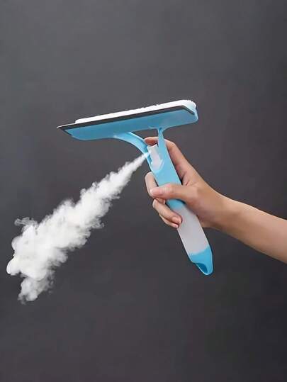 3-In-1 Multi-Functional Spray Cleaning Glass Squeegee With Sponge Brush Spray Bottle, All-In-One Double-Sided Window Mop Spray Brush Combo, Efficient Cleaning For Windows, Mirrors, Bathroom Countertops And More Household Cleaning Tool