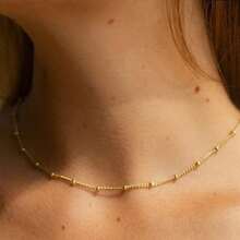 Brand New Minimalist Multi-Purpose Fashion Elegant Choker Necklace, Suitable For Daily Commute, Dates, Parties, Weddings, Music Festivals, Valentine's Day, Coming Of Age Ceremonies, Vacations And Various Occasions, All Seasons - Gold - View 1