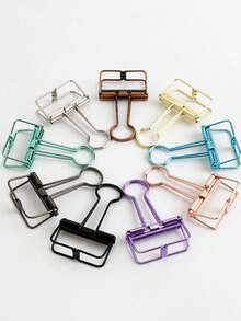3/6 piezas, Clip retro multicolor, Clip de cola larga hueca de color, Carpeta de facturas de metal hueco chapado en color, Envío creativo para uso de escritorio y almacenamiento de papel - Conjuntos - Ver 4