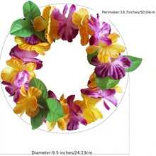 5/10pcs Hawaiian Flower Headband, Tropical Hawaiian Flower Wreath, Summer Beach Pool Party Decor - View 4