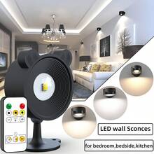 4/2/1pc LED Wall Lamp, 360°Rotation Dimmable Cordless Wall Light With 3 Color Temps, LED Wall Mounted Lights With 1200mAh Rechargeable, Dimmable And Timer, Touch And Remote Control, Wall Decor Light For Art Display, Frame And Bedroom Lighting - Wall Lamp - View 1