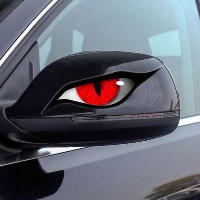 1 Fierce Eagle Eye Car Rearview Mirror Sticker, Waterproof Scratch-Resistant Creative Sticker