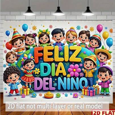 2D Plane, Happy Children's Day Spanish Banner Decoration, Colorful Cartoon Alphabet Hanging Accessories, Balloon Gift Box Background Decor, Kindergarten Party Decorations, Children's Day Celebration Decorations, Suitable For Party Courtyard Decorations, 2D Plane. Various Styles And Sizes Available.