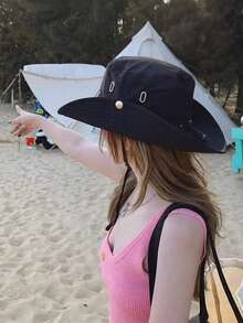 1/2 Peças Chapéu Balde com Cordão de Estilo Japonês de Secagem Rápida, Chapéu de Proteção Solar de Verão para Mulheres, Chapéu de Sombreamento Externo, Boné de Secagem Rápida e Respirável, Chapéu Balde de Cor Sólida com Cordão, Chapéu de Sol Esportivo Leve e da Moda para Uso Casual Externo, Adequado para Todas as Idades, Proteção Solar de Verão, Adequado para Atividades Externas como Caminhada - Amarelo - Visão 3