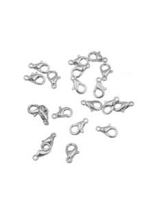 20pcs/Pack Silver Tone Alloy Lobster Clasps, Suitable For Jewelry Making - Lobster Clasp - View 10