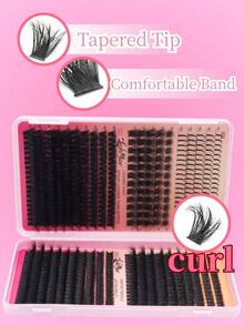 Fengxiu Eyelash 680 Clusters D Curl Lash Book, 50+60+80+100D Fluffy Wispy False Eyelashes DIY Lash Extensions Kit, Super Voluminous Soft Reusable Individual Lashes For Eye Makeup, Natural Thick Eye Lashes Beauty Set - View 6