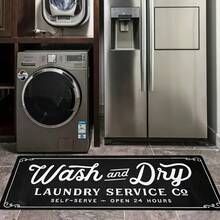 Modern Laundry Room Mat, Soft Groove Mat Entryway Carpet, Kitchen Mat, Bathroom Mat - Machine Washable, Anti-Dust Letter Carpet, Home Decor Holiday Supplies. - Crystal Velvet Mat, Living Room Carpet, Bedroom Carpet, Washable Carpet, Short Plush Carpet, Comfortable Carpet, Soft Underfoot, Home Decor Carpet - A - View 5