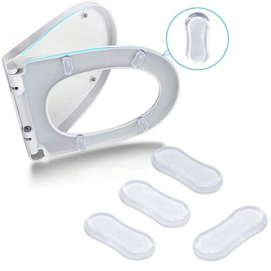 Bộ 5 miếng đệm chặn bồn cầu bằng silicon trong suốt, tự dính, chống va chạm, giảm chấn, không cần điện. - trong suốt - Xem 1