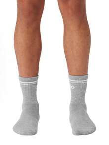 Alo Yoga Crew Socks, Socks Men/Women ,Cushioned Cotton Athletic Arch Support Moisture Wicking,1-Pairs - 淺灰色 - 查看 3