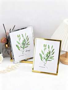 1pc Sturdy Stainless Steel Photo Frame, Suitable For Desktop Display Or Wall Hanging, Fashionable And Durable Frame, Home Decor, Holiday Gift, Available In Gold Or Silver Color - A - View 8