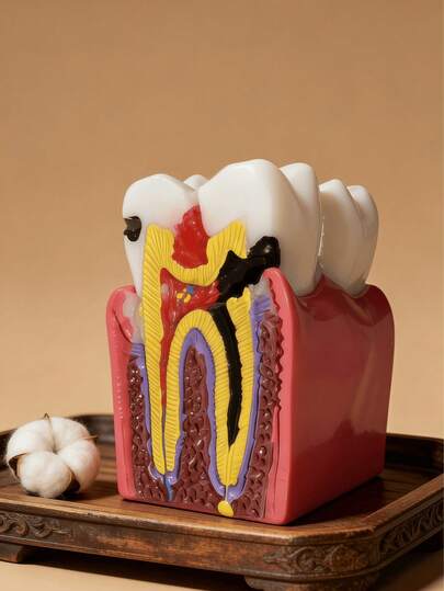 1pc Creative Tooth Anatomy Model, Tooth Decay Cross-Section Model, Aesthetic Dental Decor Sculpture, Suitable For Dental Clinic Reception Desk, Desktop Display, Unique Gift For Dentists, Dental Hygienists, Dental Assistants, Birthday, Dental Professionals Memorabilia, Home/Office Desktop Decoration, Dental Theme Decor
