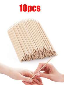 200pcs Wooden Double-Sided Nail Files, Extendable Up To 4.5 Inches, Multi-Purpose Use For Manicure, Nail Art, Nail Care, Portable Nail Polish Remover, Suitable For Nail Salons And DIY Nail Art (200/10pcs) - Beige - View 7