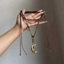 1pc Bohemian Style Elaborate Metal Tassel Necklace - Necklace + Earrings - View 6