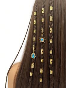 22 món trang sức tóc phong cách Baroque Bohemian mùa hè cho nữ và bé gái, thích hợp cho lễ hội âm nhạc. - Vàng - Xem 1