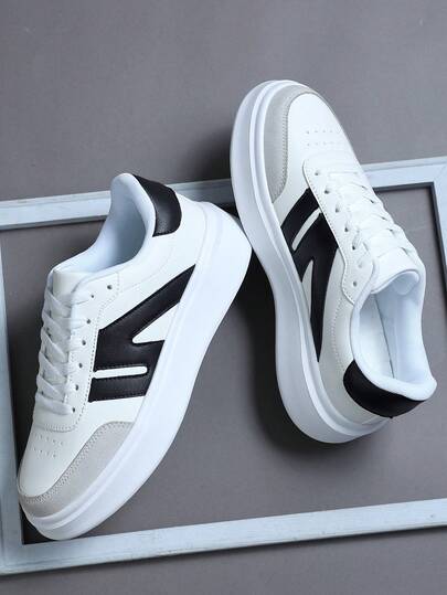 Plus Size Couple Shoes Fashion Men's Casual Sneakers, Lace Up Soft Sole Flat Comfortable Academy Sports Shoes For Men, Lightweight Low-Top Daily Shoes