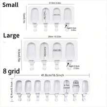 1pc Silicone 4-Cavity Ice Cream Mold, Reusable Popsicle Mold, Easy Release, Suitable For Homemade Ice Pops, DIY Popsicle Mold - White - View 12