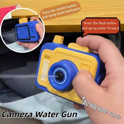 Trending Camera Shaped Dual Squirt Water Gun, Dual-Sided Water Gun Toy Prank Gift, 3-Color Fun Beach Toy, Prank Camera Dual Squirt Water Gun Water Toy, Water Gun Toy Prank Girlfriend Adult Squirt Weird Gadget, Suitable For Outdoor Pool, Beach Party Games, Pool Water Fight, Photo Prop, Birthday Surprise Gift, Summer Outdoor Swimming Pool, Backyard, Beach Water Fight, Hawaii Party Supplies