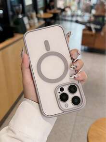 1 ốp lưng điện thoại từ tính trong suốt, khung màu xám, tương thích với các dòng 17 Pro Max, 16, 15, 14, 13, 12, 11 Pro Plus Max, hỗ trợ sạc không dây. - Xám - Xem 5