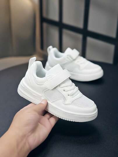 青少年白色运动鞋，休闲校园鞋，学生活动白色鞋，适合所有季节