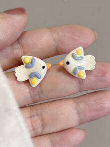 3 Pairs Versatile Cute Elephant, Bird And Snail Stud Earrings Set, Fashionable And Sweet, Suitable For Women's Daily, Festival And Holiday Wear - Three Piece Set - View 7