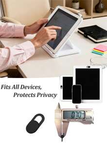 Miếng dán che webcam siêu mỏng, phù hợp với laptop, máy tính để bàn, PC, máy tính xách tay, điện thoại thông minh, miếng dán che camera trước, độ bám dính cao. - Tự dính - Xem 3
