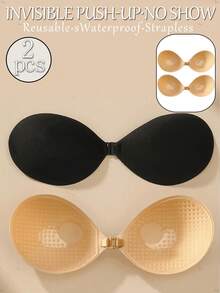 2/1对粘性聚拢文胸，可重复使用无肩带前扣式隐形乳贴，女士内衣及配饰 - 彩色 - 查看 25