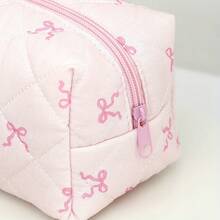 1 buah Tas Kosmetik Segi Delapan Kecil, Motif Pita, Desain Segi Delapan, Portabel, Dapat Memuat Lipstik, Bedak Padat, Lip Gloss, Perlengkapan Makeup, Tas Makeup Portabel Pita Merah Muda, Penyimpanan di Rumah, Perjalanan, Perlengkapan Sekolah - Tas kosmetik dan rias wajah - View 8