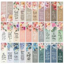 30pcs Inspirational Floral Bible Verse Bookmarks - Scripture Quote Bookmarks, Reading Decor Message Cards, Religious Encouragement Gifts, Suitable For Readers, Men And Women - Nhiều màu - Xem 3