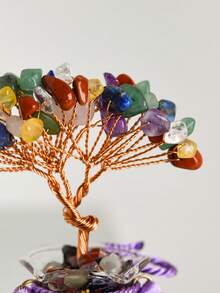 Árbol de bonsái de cristal de piedras preciosas - Buena suerte y sanación para el hogar y el escritorio - Mostaza Amarilla - Ver 5